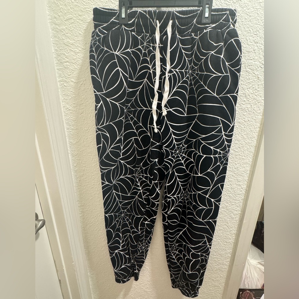 Black and White Spiderweb Sweatpants